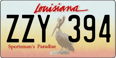 LA license plate ZZY394