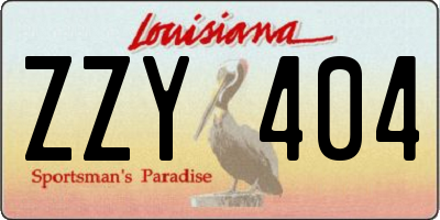 LA license plate ZZY404