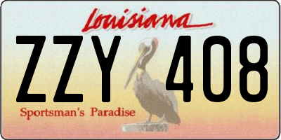 LA license plate ZZY408