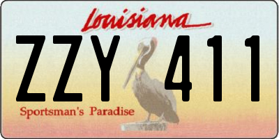 LA license plate ZZY411