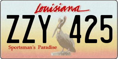 LA license plate ZZY425