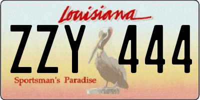 LA license plate ZZY444