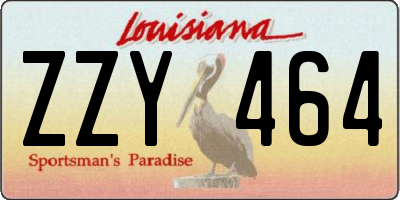 LA license plate ZZY464