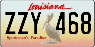 LA license plate ZZY468