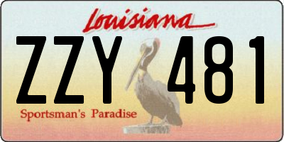 LA license plate ZZY481