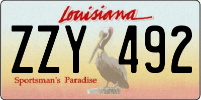 LA license plate ZZY492