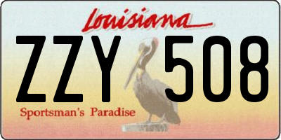 LA license plate ZZY508