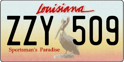 LA license plate ZZY509