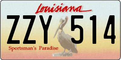 LA license plate ZZY514
