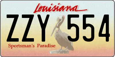 LA license plate ZZY554