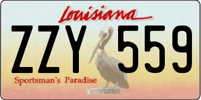LA license plate ZZY559