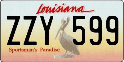 LA license plate ZZY599
