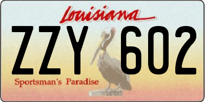 LA license plate ZZY602