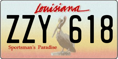 LA license plate ZZY618