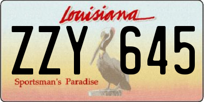LA license plate ZZY645