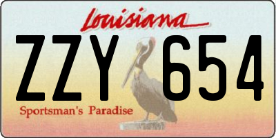 LA license plate ZZY654