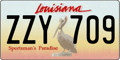 LA license plate ZZY709