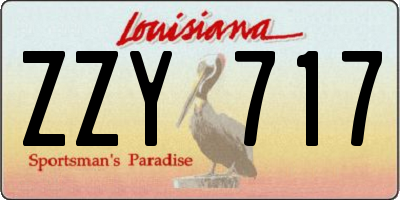 LA license plate ZZY717