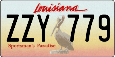 LA license plate ZZY779
