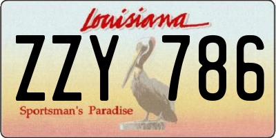 LA license plate ZZY786