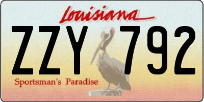 LA license plate ZZY792
