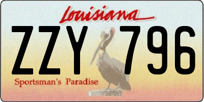 LA license plate ZZY796