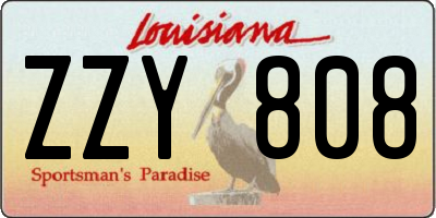 LA license plate ZZY808