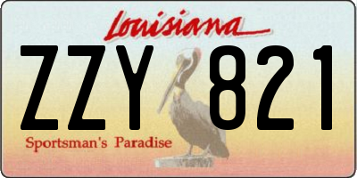 LA license plate ZZY821