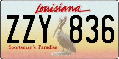 LA license plate ZZY836
