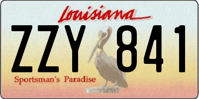 LA license plate ZZY841