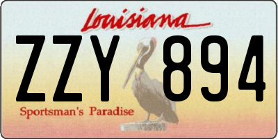LA license plate ZZY894