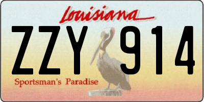 LA license plate ZZY914