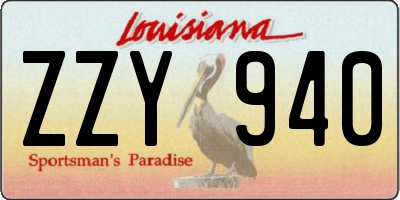 LA license plate ZZY940