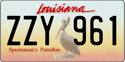 LA license plate ZZY961