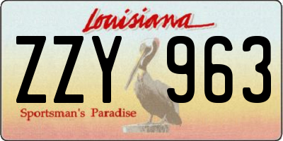 LA license plate ZZY963