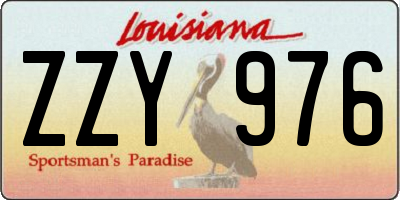 LA license plate ZZY976