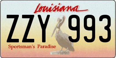 LA license plate ZZY993