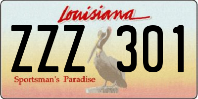 LA license plate ZZZ301