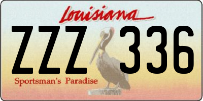 LA license plate ZZZ336