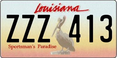 LA license plate ZZZ413