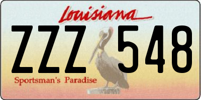 LA license plate ZZZ548
