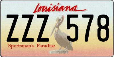 LA license plate ZZZ578