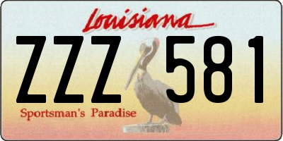 LA license plate ZZZ581