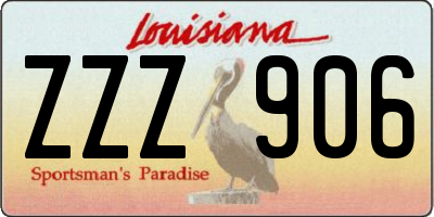 LA license plate ZZZ906