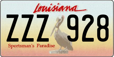LA license plate ZZZ928