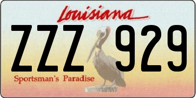 LA license plate ZZZ929