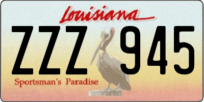 LA license plate ZZZ945