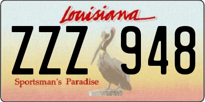 LA license plate ZZZ948