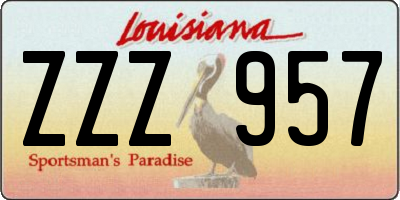 LA license plate ZZZ957