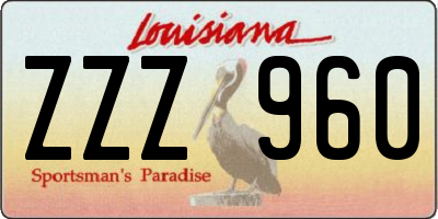 LA license plate ZZZ960